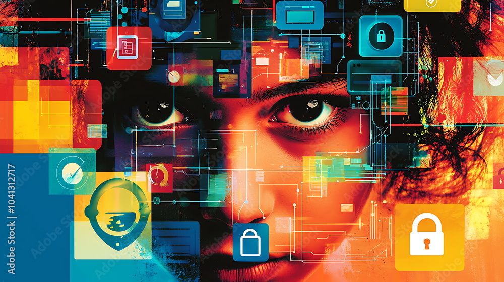 Aufkleber Exploring the intersection of digital security and technology enhancing protection through advanced concepts and visual representations