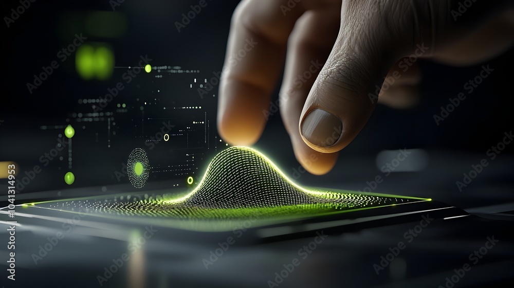 Aufkleber Glowing Mesh Double Slit Experiment Visualizing Intriguing Wave Interference Pattern   Abstract Digital Artwork Showcasing the Mesmerizing Optical Phenomenon of Wave Diffraction and Interference