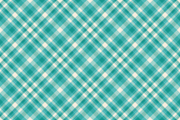 Scarf background vector plaid, patterned textile pattern seamless. Graphical fabric check texture tartan in teal and light colors.