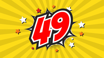 Colorful background with number 49 - Forty-Nine - 49th forty-ninth