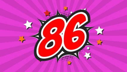 Colorful background with number 86 - Eighty-Six - 86th eighty-sixth