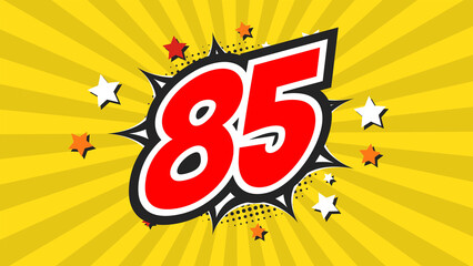 Colorful background with number 85 - Eighty-Five - 85th eighty-fifth