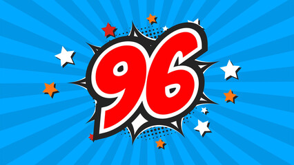 Colorful background with number 96 - Ninety-Six - 96th ninety-sixth