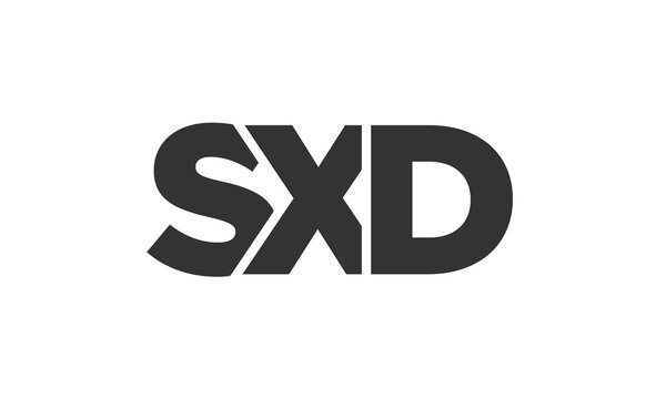 SXD logo design template with strong and modern bold text. Initial based vector logotype featuring simple and minimal typography. Trendy company identity.
