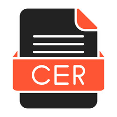 CER File Format Vector Icon Design