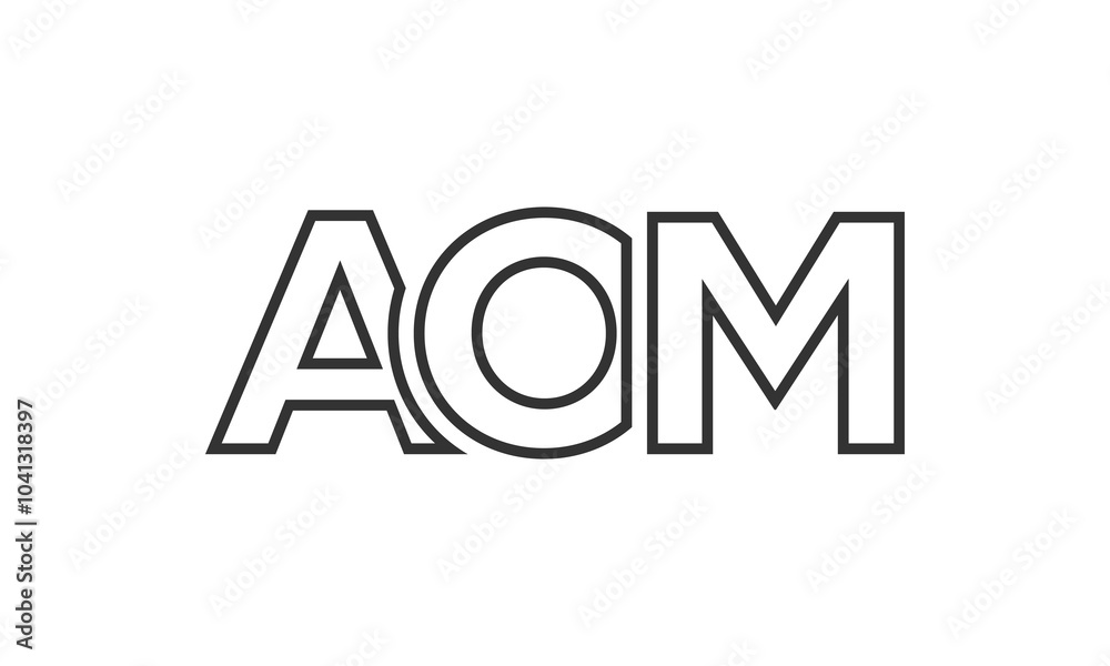 Fototapete aom logo design template with strong and modern bold text. initial based vector logotype featuring s