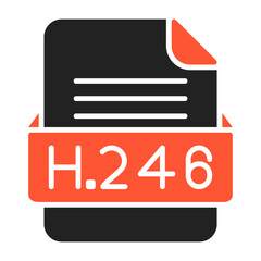 H.264 File Format Vector Icon Design