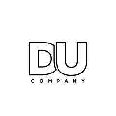 Letter D and U, DU logo design template. Minimal monogram initial based logotype.