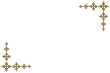 Elegant Thai Floral Corner Frame - Gold Decorative Border for Invitations, Cards, Certificates, Banners, and Posters