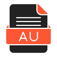 AU File Format Vector Icon Design