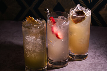 collection of cocktail refreshment drinks