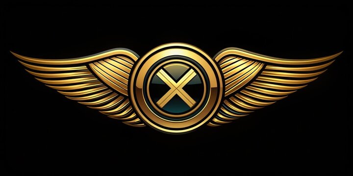 recommend clip art: Circle Logo Design with Wings - Alphabet Letters XE, EX, and X