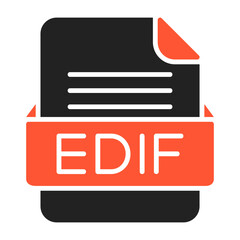 EDIF File Format Vector Icon Design