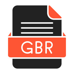 GBR File Format Vector Icon Design