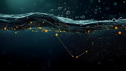 Intricate mesh diagrams showcasing the complex fluid dynamics and flow patterns within water simulations  This abstract