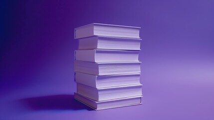 Fototapeta premium Stack of Hardcover Books on Bright Background