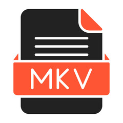 MKV File Format Vector Icon Design