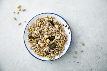 Healthy seeds on a plate