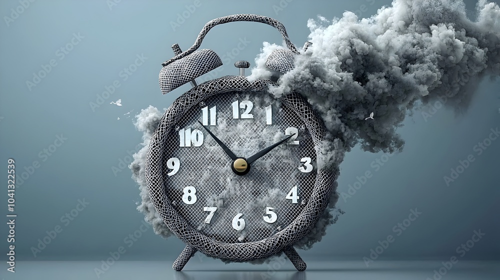 Aufkleber Mesh Clock Countdown Visualizing the Urgency and Pressing Necessity to Combat the Threat of Global Climate Change and Environmental Degradation