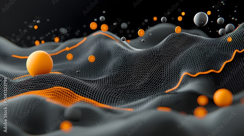 Aufkleber Mesh Patterns Visualizing Rising Temperature Graphs to Raise Awareness About Climate Change and Global Warming  Digital of an Abstract Interconnected Data Visualization