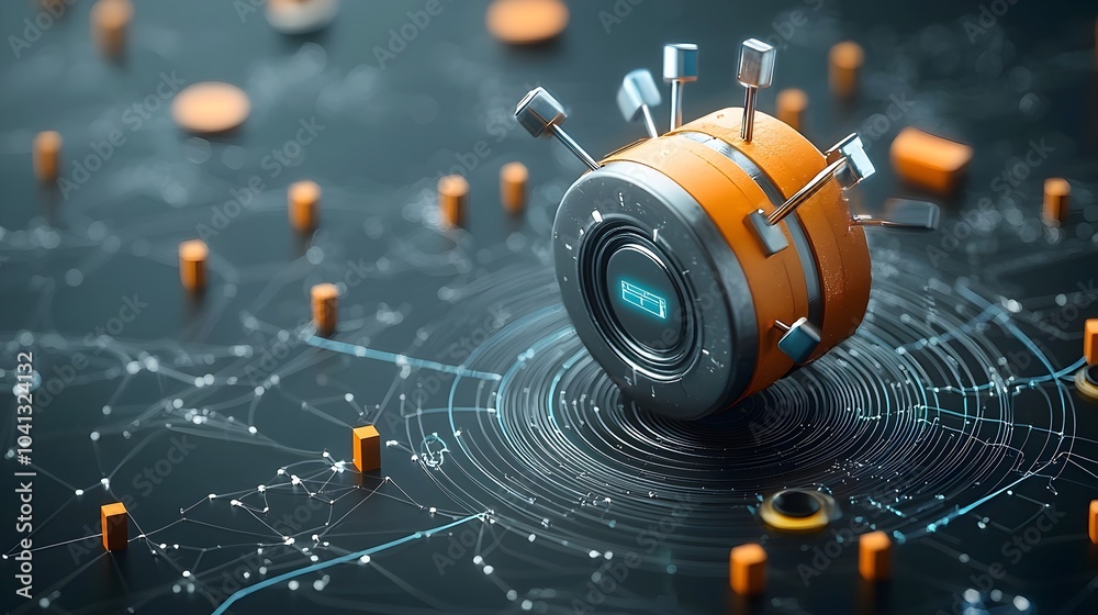 Fototapete Mesmerizing abstract visualization depicting the intricate mesh patterns and fluid like lines representing the magnetic field surrounding a magnet