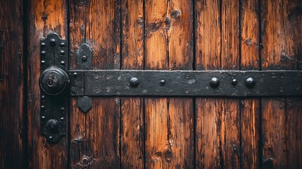 Weathered and Worn Rustic Barn Door Entrance with Aged Wooden Planks and Striking Black Iron Hinges Showcasing a Timeless Countryside Design