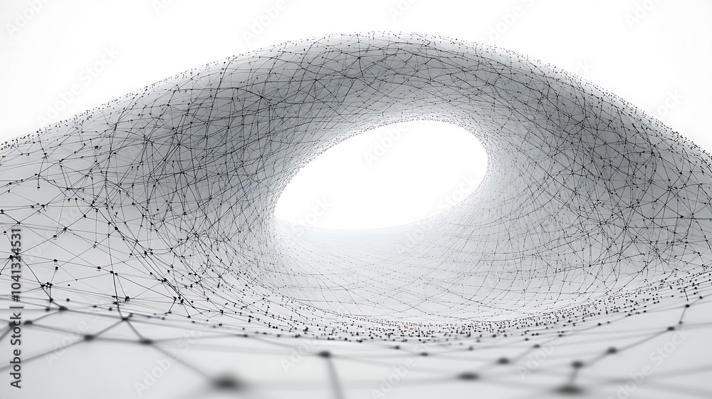 Poster intricate web of lines and shapes in abstract space