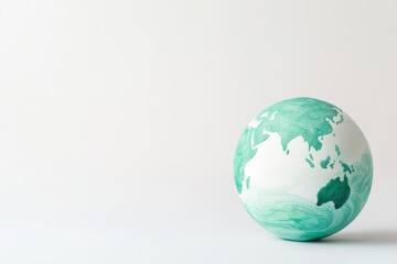 Obraz premium A soft and tranquil watercolor globe depicting serene landscapes and gentle hues of nature's beauty.
