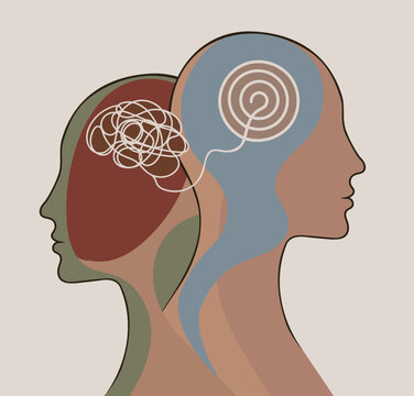 abstract minds: tangled, clear thoughts clip art preview