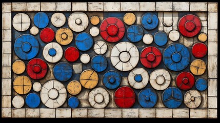 Abstract Geometric Shapes in Varying Shades of Gray