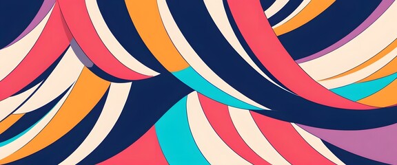 Modern Background Pattern with Retro Design Shapes, Colors Suitable for Design Backgrounds