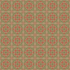 Talavera Seamless Pattern. Indian patchwork. Azulejos Portugal. Turkish ornament. Moroccan tile mosaic.
