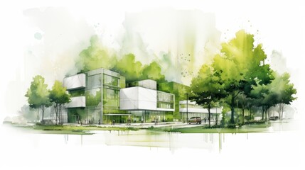 Sustainable architectural design with green elements