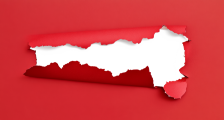 High-Quality PNG of Rozdarta czerwona kartka, tektura z przezroczystym tłem, png Isolated on White Background – High Resolution