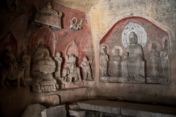 The Ancient Buddhist stone statues
