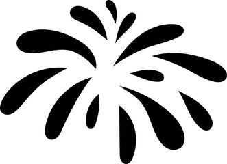 Firework party black and white. Vector illustration.