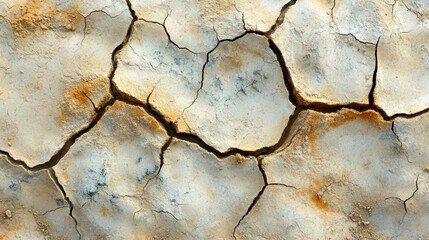 Obraz premium Cracked Desert Soil with Deep Fissures