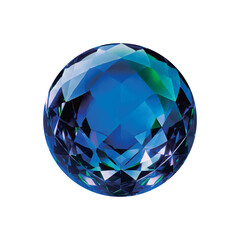 A stunning blue gemstone reflecting light with elegance, creating a luxurious spherical design.