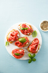 Crostini with beef carpaccio