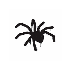 Spray Graffiti spider icon isolated on white background. graffiti spider icon with overspray in black on white. Vector illustration.