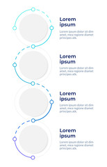 Technology infographic design template. Product launch process. User journey. Data visualization with 4 options. Process vertical flow chart. Montserrat SemiBold, Lato Regular fonts used © bsd studio