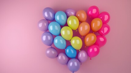 Balloon colorful arranged love shaped for kid party or romantic moment