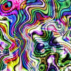 Abstract colorful wavy groovy psychedelic background