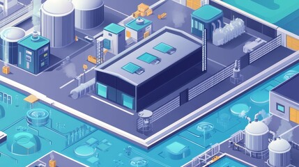 Obraz premium Industrial Complex Illustration