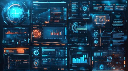 Obraz premium Futuristic Data Dashboard