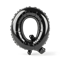 Letter ''Q'' black balloon isolated on white background