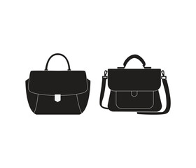 vector silhouette of women's handbag collection Illustration