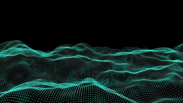 plexus abstract wave background with green dots - Powered by Adobe