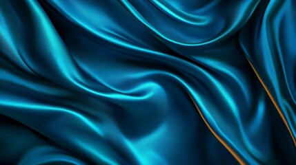 Obraz premium A close-up of luxurious blue satin fabric, showcasing smooth curves and rich texture, perfect for use in design and textile projects.