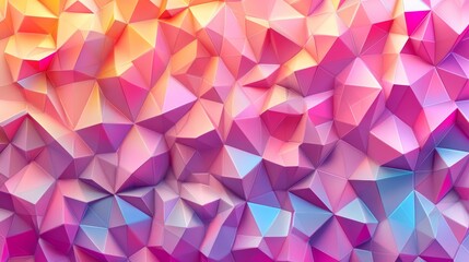 A vibrant, abstract background featuring a colorful array of geometric shapes and patterns in shades of pink, purple, and orange.